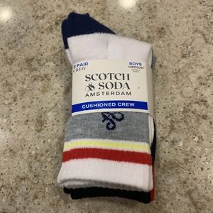 NWT Scotch & Soda 3-Pack Quarter Length Socks Size Medium